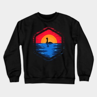 Loch Ness Monster in Pixel Art Crewneck Sweatshirt